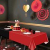 PTECDROTS 4Pcs Red and Black Tablecloths Rectangle Table Covers for
