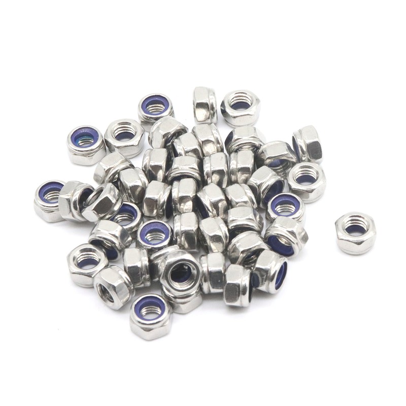 BinifiMux 35Pcs M6 x 1.0mm Lock Nuts - 304 Stainless