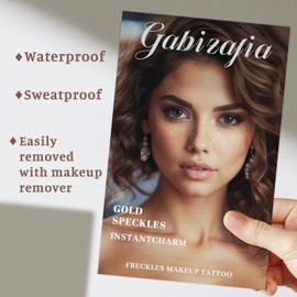 24 PCS Makeup Patches - Gold - Face Glitter Makeup Speckles Patches Freckles Face Tattoos, Makeup Accessories for Women Girl, Cosmetic Glitter for Face (Gold)