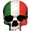 Generic Skull Italian Flag Bumper Sticker, Multicolor, Italian Style, Die-cut,