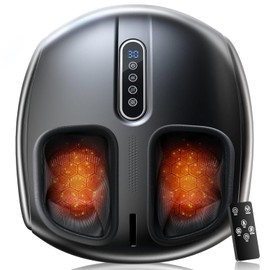 PACOVY Shiatsu Feet Massager, Foot Massager with Heat, Deep Kneading, Vibration and Air Compression for Plantar Fasciitis, 2 Heat Levels, Birthday Gifts for Women Mom Dad