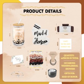 10PCS Will You Be My Maid of Honor Proposal Boxes Gifts Set 16OZ Glass Cup