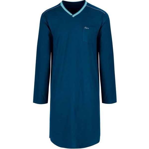 Trigema Men's Organic Cotton Nightdress (KBA), sapphire-c2c, XXL