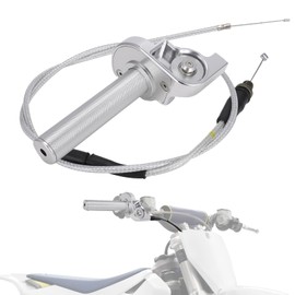 IUVWISN 7/8" 22mm Quick Twister Throttle Assembly + Throttle Cable CNC Univerdal for CRF 50 CRF110 CRF125F KLX 110 140 KLX300R CRF250F CT200U CT200U-EX BT200X SSR 125 Dirt Pit Bike Mini Bike Silver