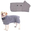 Quick Drying Dog Bathrobe and Towel - Gray Drying Robe