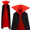 papapanda Vampire Cloak Stand Collar Cape Black Red 130cm for