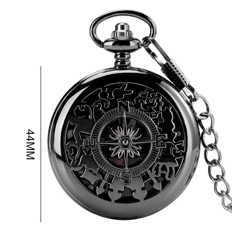 Outdoor Compass with Metal Chains, Retro Compass with Luminous Numerals,