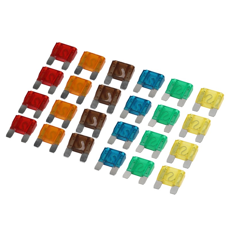 24Pcs Automotive Fuse Assortment Kit with Storage Box Zinc Alloy