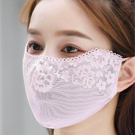 Lace mesh blemish mask, face face cover, freckle blocking face mask, sunshade, UV rays, full face Face Cover Mint 3ea