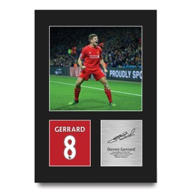 HWC Trading Steven Gerrard Liverpool Gifts Printed Signed Autograph Picture for Football Fans and Supporters - A4 Portrait