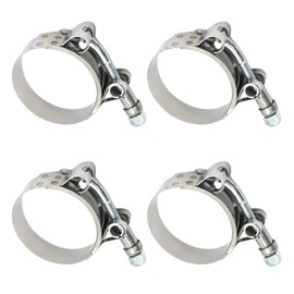 LIDSCURA 4Pcs T Bolt Hose Clamp, Adjustable Hose Clamps, Stainless Steel Turbo Intake Intercooler Hose Clamp for Tube Automotive Radiator lntercooler (1.5 inch Hose Clamp 46-52MM)