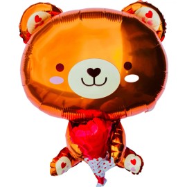 6 Globo Oso Con Ramo 55cm San Valentín Amor Y Amistad Regalo Café Oso Ramo