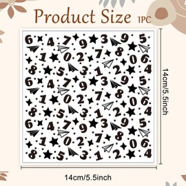 CHGCRAFT Numbers Pattern Polymer Clay Texture Sheet Stars and Paper Airplanes Silicone Texture Mat for Polymer Clay Making Earrings Jewelry DIY Crafts 5.5 × 5.5 Inch