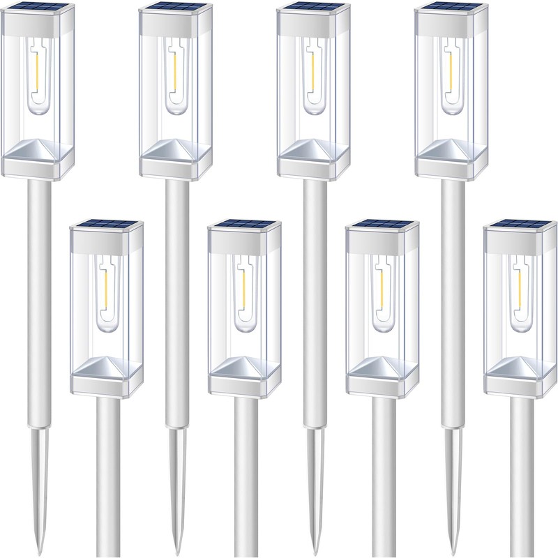Gorrzai Solar Pathway Lights 8 Pack Solar Outdoor Lights with