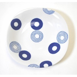 Saikai Pottery 13306 Pasta Plate & Curry Plate Set, Indigo Round Pattern