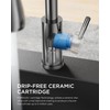 FORIOUS Kitchen Faucets with Soap Dispenser and Pull Down Sprayer,