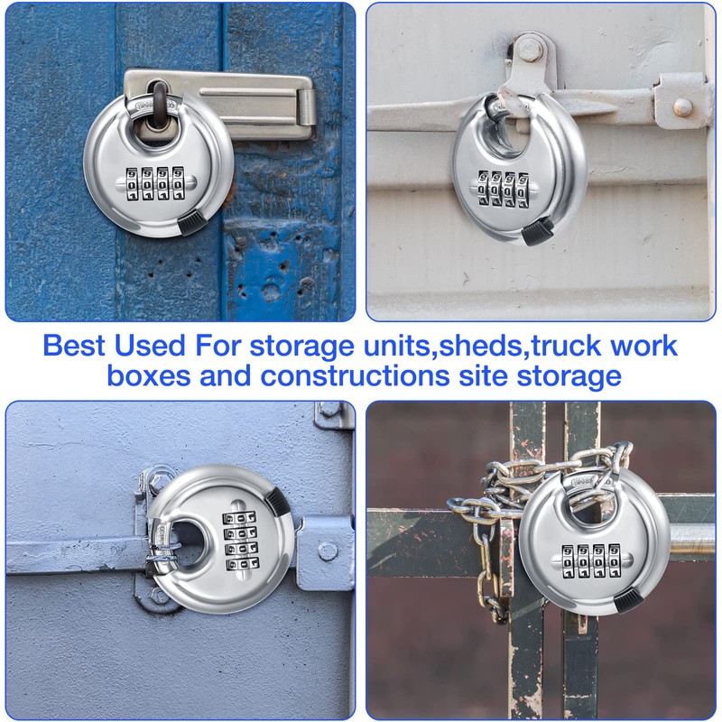 Maitys 10 Pack 4 Digit Combination Locks Stainless Steel Code