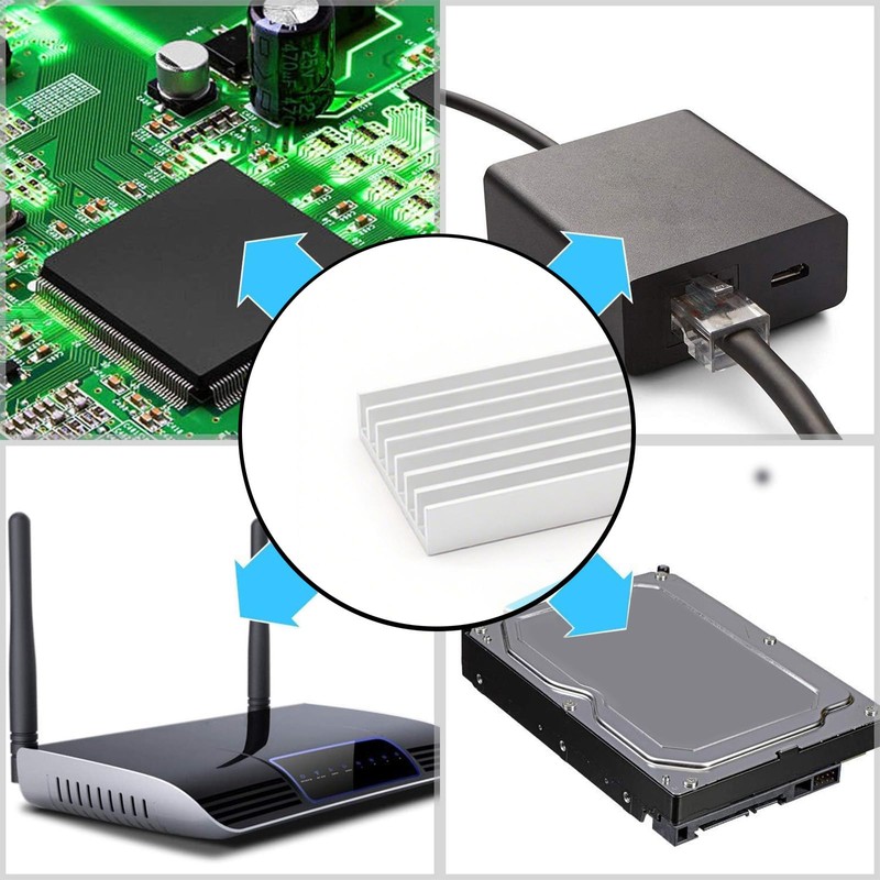 4個アルミニウム脱熱器, 導熱接着シート付き熱暴走対策 冷却ラジエーターフィンCPU ICチップ 回路基板に適用