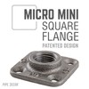 PIPE DECOR 1/2" Black Iron Micro Mini Square Floor Flange