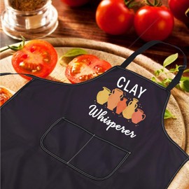 CENWA Clay Whisperer Funny Pottery Apron Pottery Lover Gift Adjustable Apron For Pottery Teacher Student (CLAY Whisperer Apron EU)