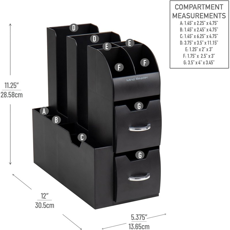 Mind Reader Caja Organizadora para Café – 6 Compartimentos, Color