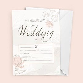 Kirsten McMillan 25 White Wedding Invitations with Envelopes - A6 Designed and Printed in the UK (Pack of 25)