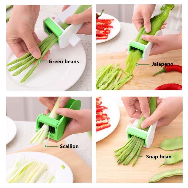 Qinuseaks Bean Stringer and Slicer, Mini Runner Bean Cutter for