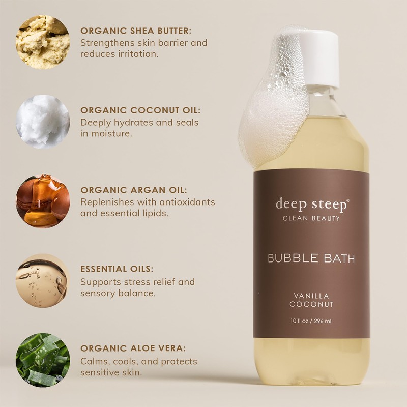 Deep Steep Bubble Bath, Lemon Cream, 10 oz – Soothing