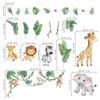 wondever Jungle Animals Tropical Leaves Wall Stickers Safari Lion Giraffe