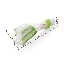 yueton Double Ended Mini Dust Blind Cleaner, Car Vent Brush, Window Blind Brush, Hand Held Magic Brush Blind Duster for House, Car, Office, White and Green
