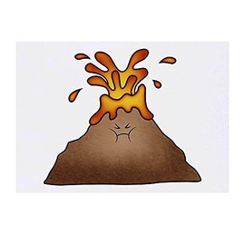 'Angry Volcano' Temporary Tattoo - Water Resistant, Skin-Safe, Non-Toxic Transfer (TO00042212)