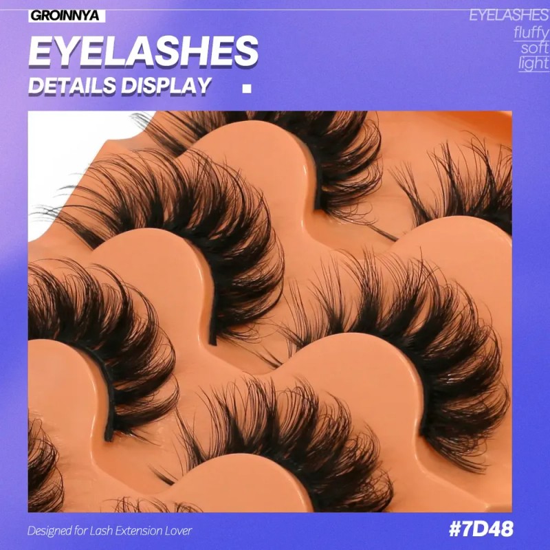Pluffy Eyelashes, 5 Pares De Pestañas Rusas Gruesas En 8d