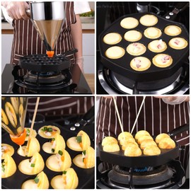 MyLifeUNIT Japanese Takoyaki Pan, Aluminum Nonstick Takoyaki Maker, 12 Holes