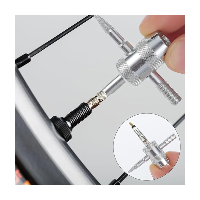 MIVES 4-in-1 Multifunctional Valve Stem Removal Tool, 4Pcs 4.8x3.3cm/1.88x1.29in Silver