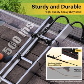 SMOQIO Roof Ladder, 2 Pack Ladder Roof Hook Fit Most O/D Rung Sizes, Ladder Hooks for Roof to Quick Install, Safety Accessories for Roofing Ridge