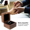 Caja de Anillo de Madera de Nogal Negro, Botón Magnético