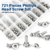 NINDEJIN 304 Stainless Steel Phillips Pan Head Machine Screws Assortment