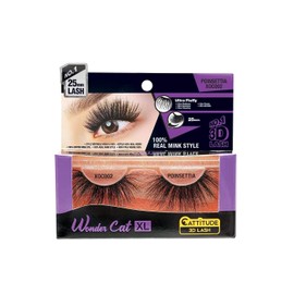 CATTITUDE 3D LASHES Poinsettia Wonder Cat XL Faux Mink False Eyelashes, Lightweight & Reusable, Cruelty-Free