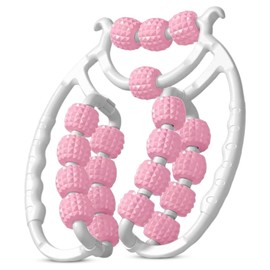 Anti Cellulite Roller Lipödem Massagegerät beine, Anti Cellulite Massageroller Beine für Oberschenkel & Waden, Massagegerät zur Lymphdrainage, Beinmassage Rolle mit Griff, Circular Leg Clamp (Rosa)