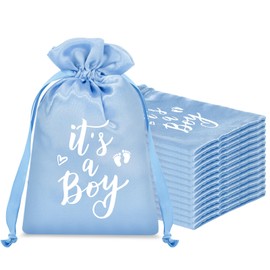 Dansydaisy 25 Pcs Baby Shower Favors for Guests It's a Boy Satin Gift Bags with Drawstring Fabric Drawstring Pouch for Baby Shower Gender Neutral Gender Reveal Decorations