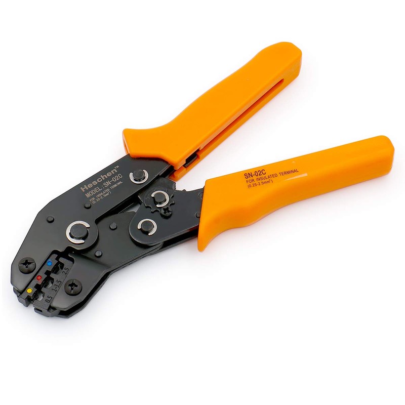 Heschen Mini Ratchet Crimper Plier, SN-02C, Ring & Insulated Terminals