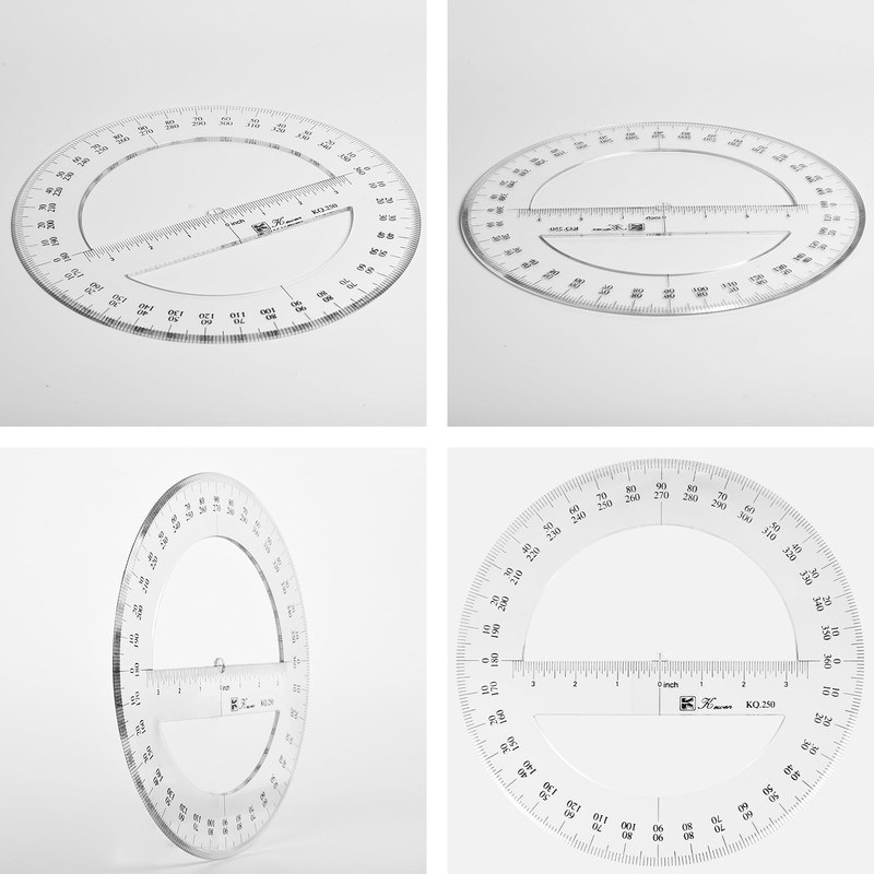 25 cm Full Round Protractor, 360 Degree Plastic Measuring Tools