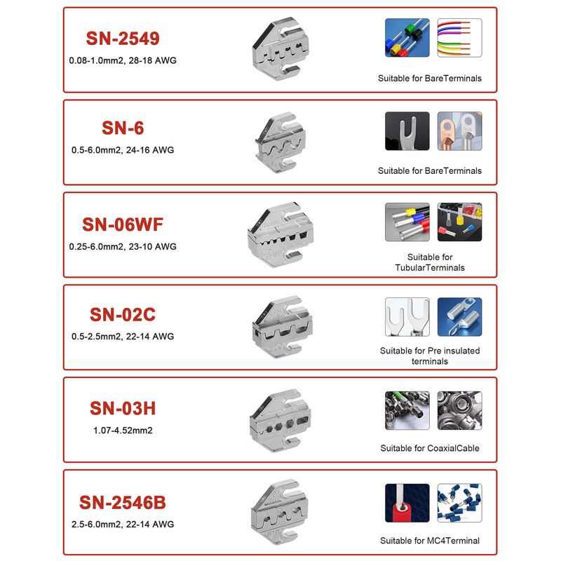 Terminals Crimping Tool Set Pressed Plier Electrician Tools Electrical Terminals