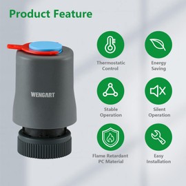 Wengart Thermoelectric Actuator WGS03, AC230V M30*1.5 Thread, Normally Closed Work for Underfloor Heating (Pack of 1)