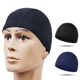 Spandex Swim Cap for Women and Men - Simple Black Swim Cap Black 4ea