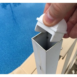 InstaCap Above Ground Pool Fence Post Caps- (Package of 24 Pieces) White, 1.5 inch Square Post (fits Many Brands of Pools)