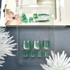 24Pcs Short Square Press on Toenails Green Glossy Acrylic Fake
