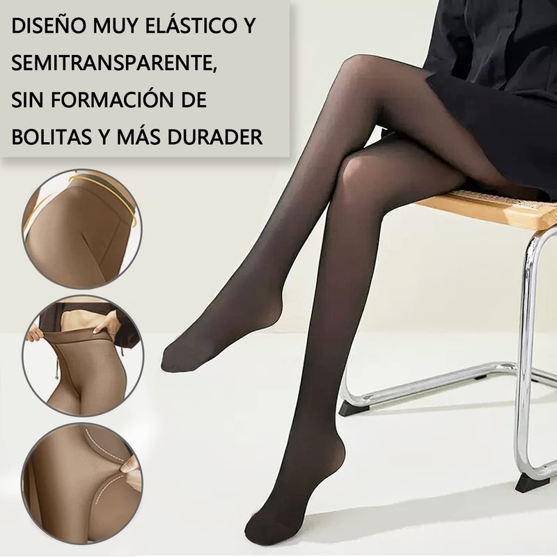 BKYDF 2 Piezas Media Termicas Afelpadas Mujer,Pantimedias con Forro de