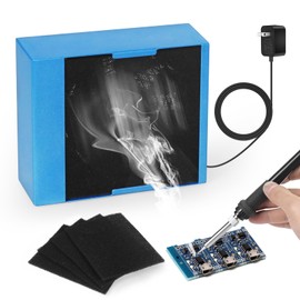 Toolour Solder Fume Extractor Smoke Absorber Remover,12V Powerful Soldering Fan with 5 Carbon Filters for Laser Work Solder Station Repairing Desoldering DIY