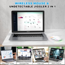 FYBC Bluetooth LED 2.4G Wireless Mouse Luminous Slim Design for Laptop - Mirror White